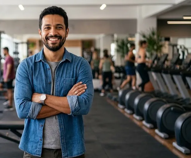 Homem em academia — imagem ilustrativa do case